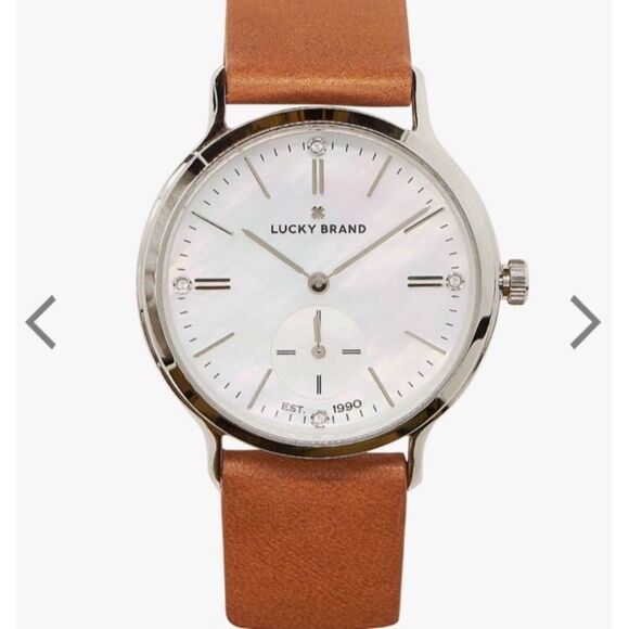 Lucky Brand Ventana Leather Mother of Pearl watch New with tags  LW00156 - Picture 6 of 8
